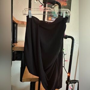 Zara Black Draped Pencil Skirt